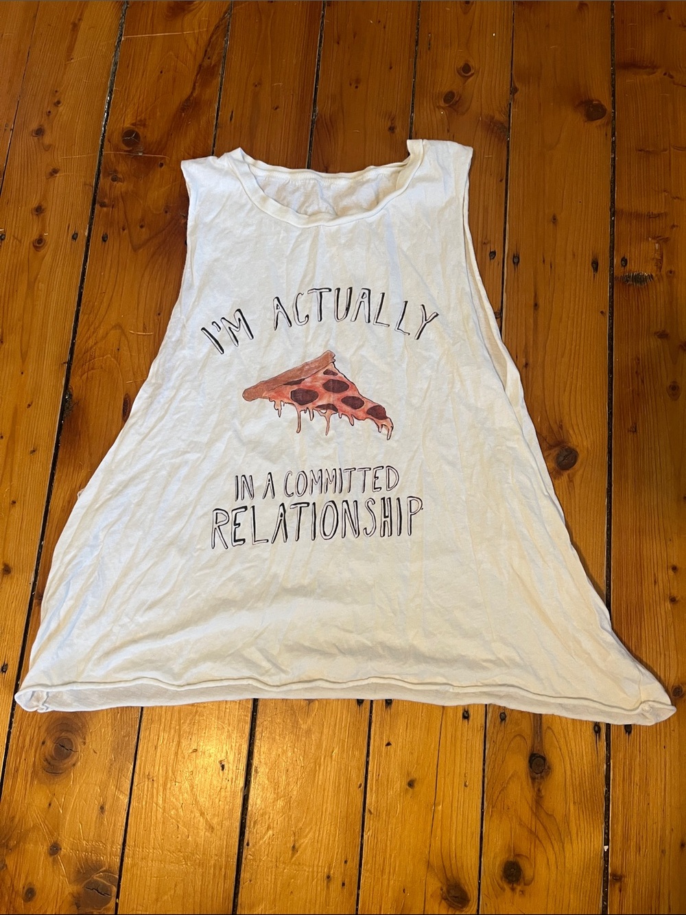 Brandy Melville Muscle Tank with Pizza Graphic
